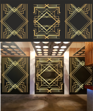 1920s Art Deco Wall Art in Restaurant/Bar area
