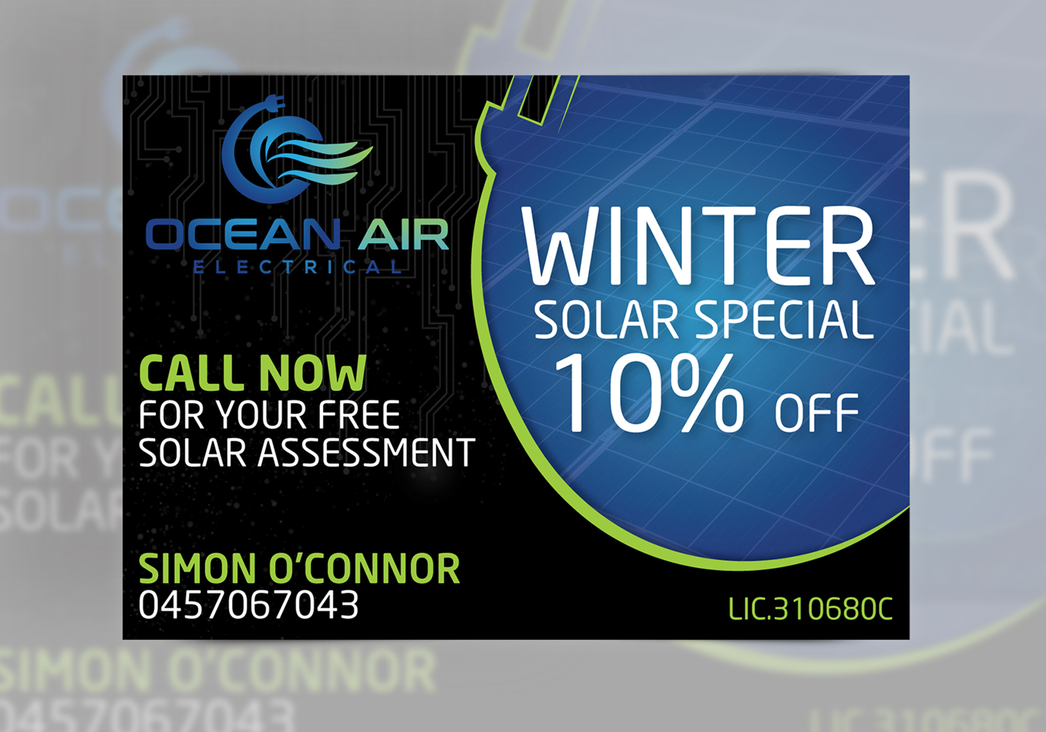 Design Publicitaire par Dexter Solutions pour Ocean Air electrical | Design #18806296