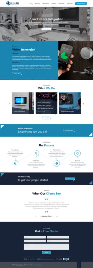 Vision Immersion is a Smart Device and Wiring Business offering the latest in Smart Home Devices inc | Web Design par Ved Web Services