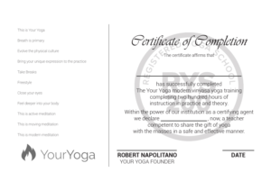 Yoga Training Cerificate | Diseño Gráfico por MJDesign