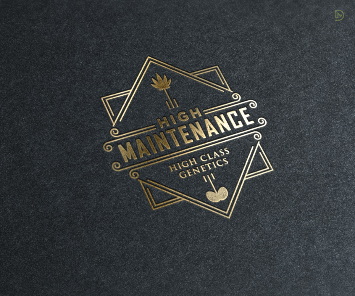 Logo de marihuana dorada por D_Mantra