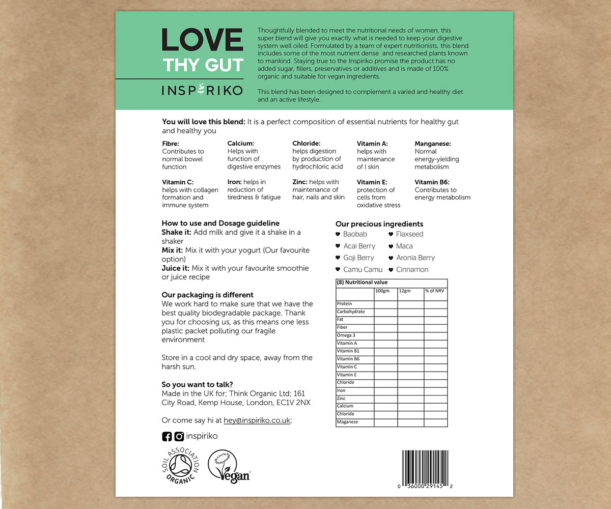 Diseño de Etiqueta por Andrés Sebastián para Think Organic | Diseño #18868426