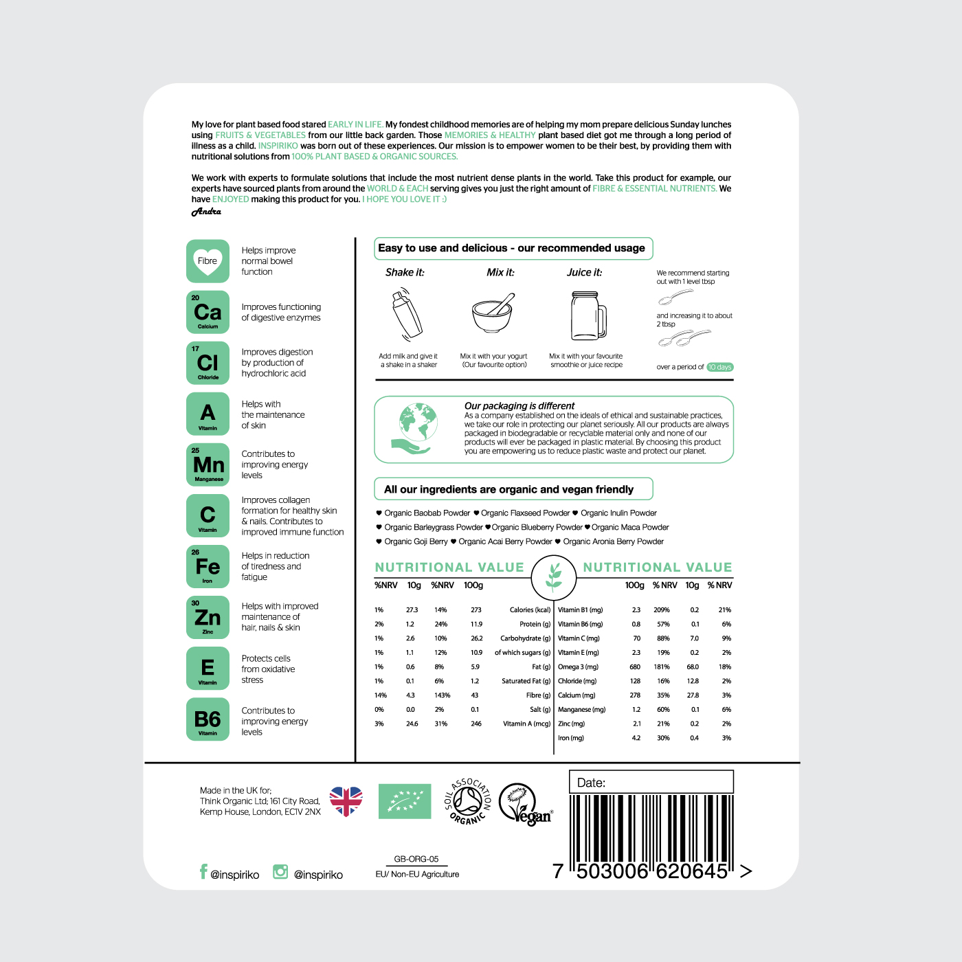 Label Design by Shark1 for Think Organic | Design #19560424