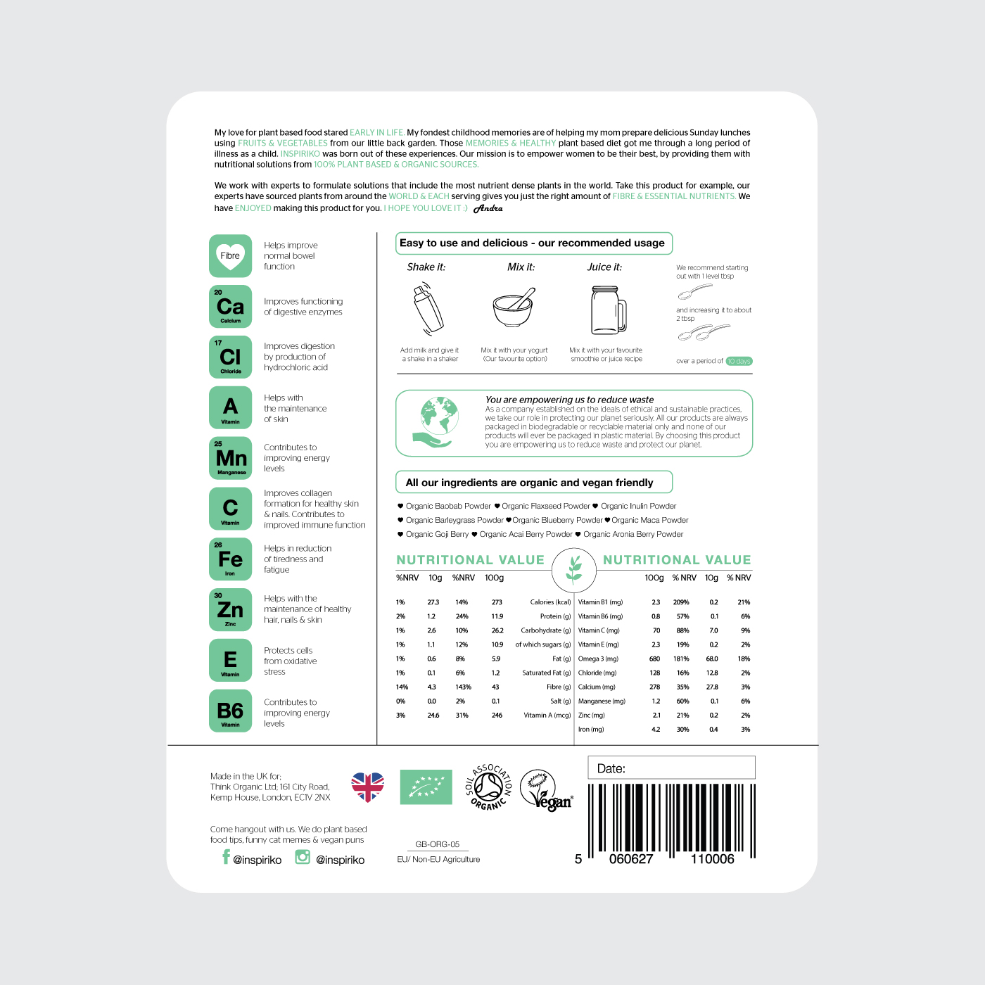 Diseño de Etiqueta por Shark1 para Think Organic | Diseño #19616504