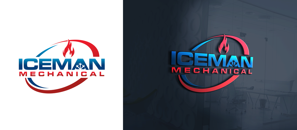 Logo Design by reflection for Iceman Mechanical LLC | Design: #18752982