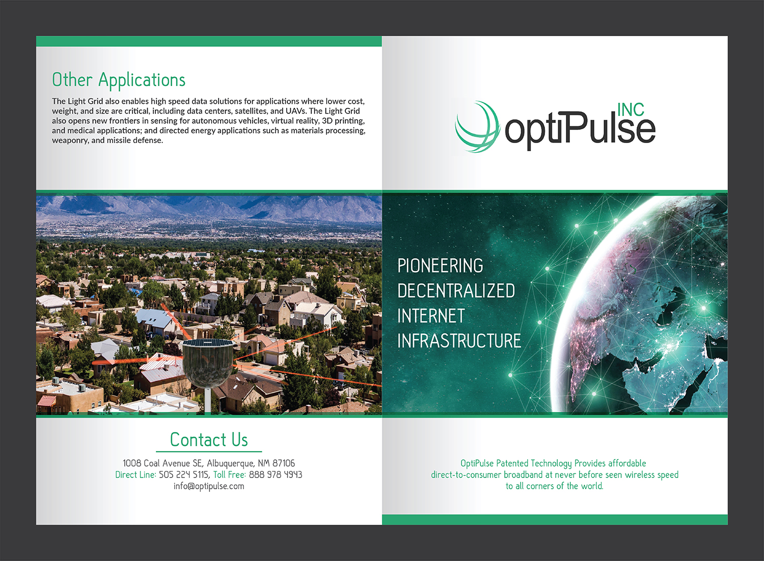 Brochure Design by Deziners Zone for optiPulse, Inc. | Design #18850763