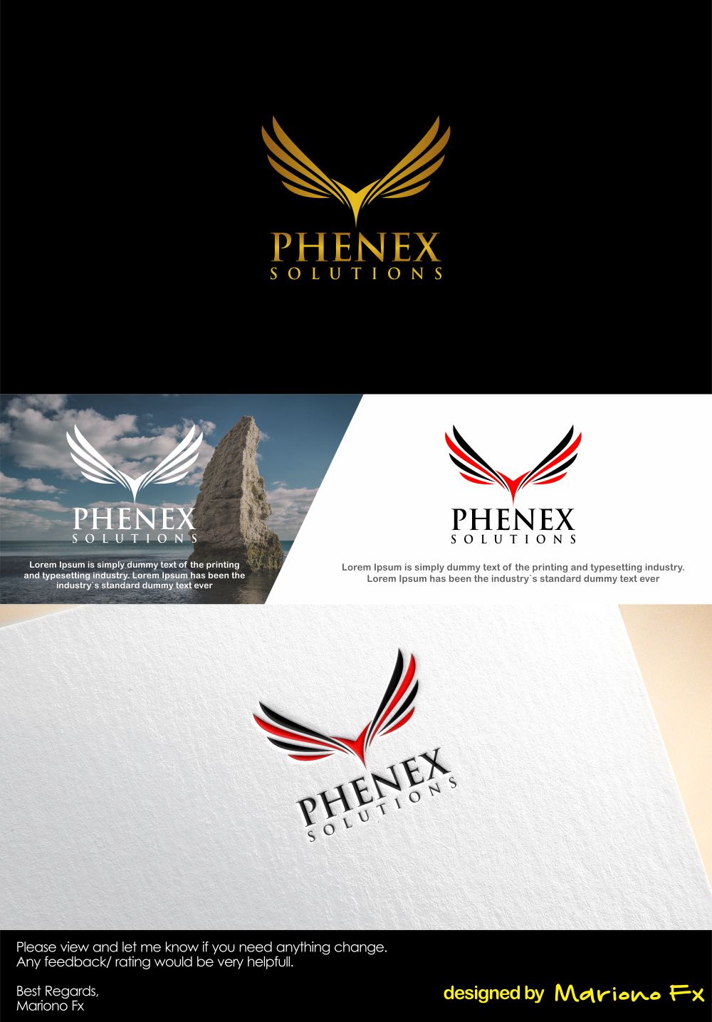 Logo Design by Mariono Fx for PHENEX Solutions | Design #18756312