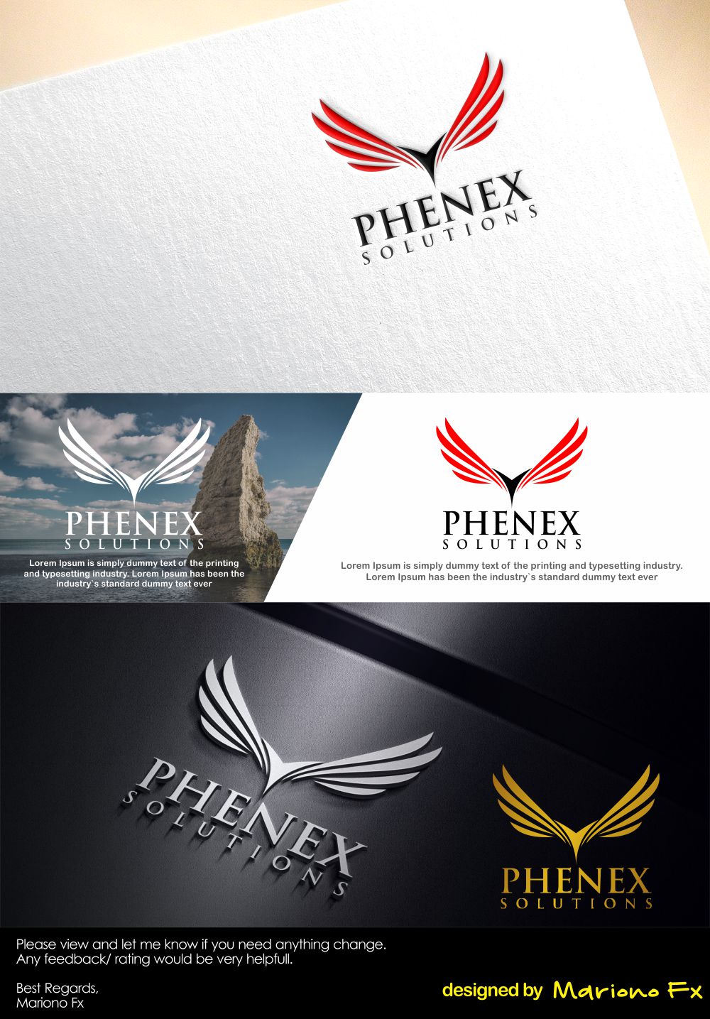 Logo Design by Mariono Fx for PHENEX Solutions | Design #18783089