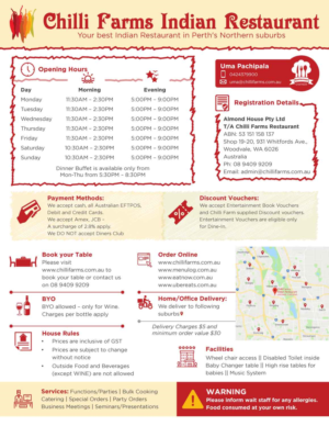 Info Graphic about Chilli Farms Restaurant | Diseño Gráfico por Annie Creative Service