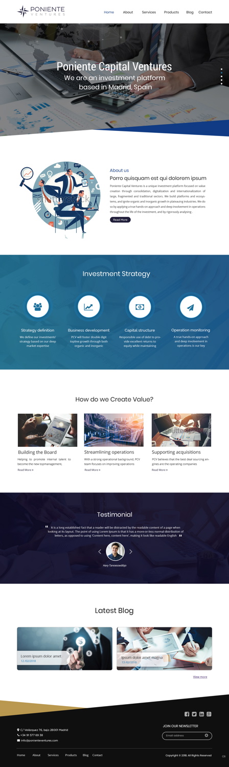 Web Design by pb for Poniente Capital Ventures | Design #18763623