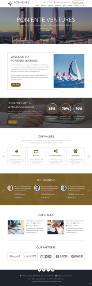Web Design by pb for Poniente Capital Ventures | Design: #18763624