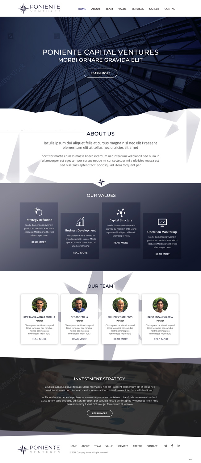 Web Design by pb for Poniente Capital Ventures | Design #18763673