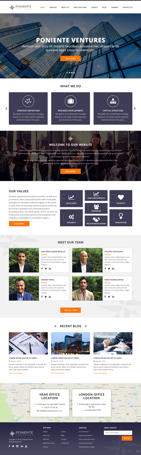 Web Design by pb for Poniente Capital Ventures | Design #18763674