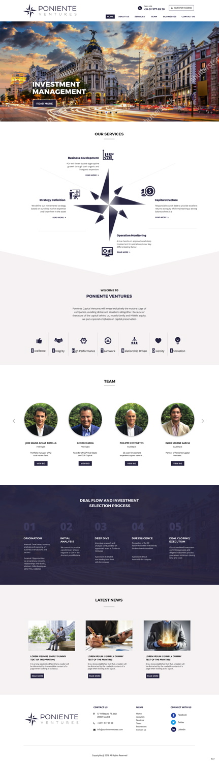 Web Design by pb for Poniente Capital Ventures | Design #18763675