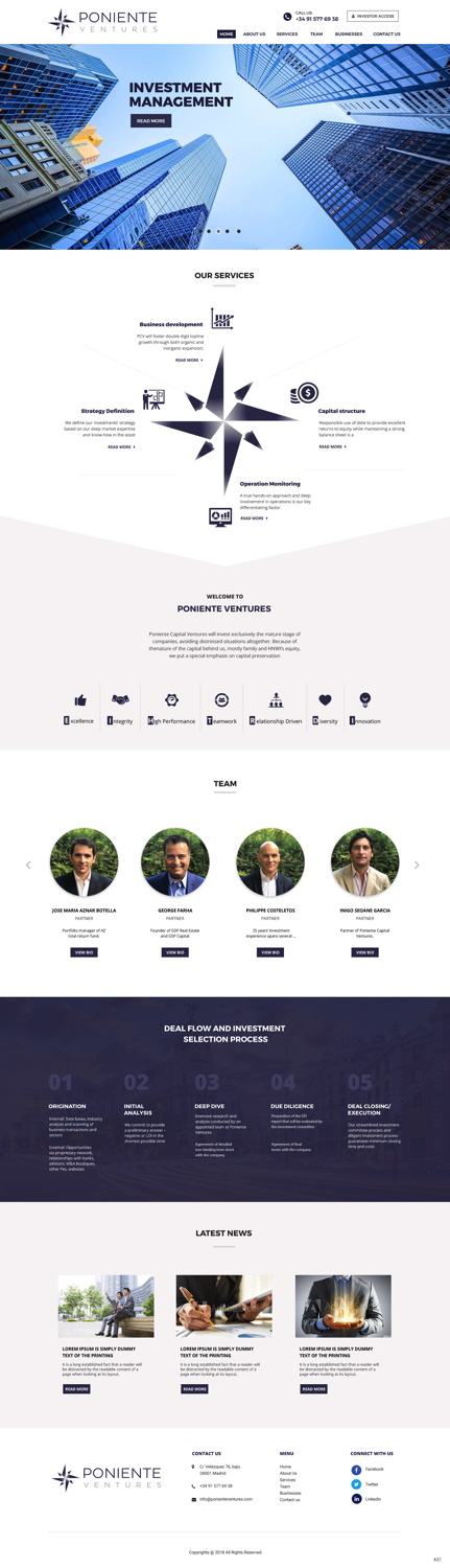 Web Design by pb for Poniente Capital Ventures | Design #18789837