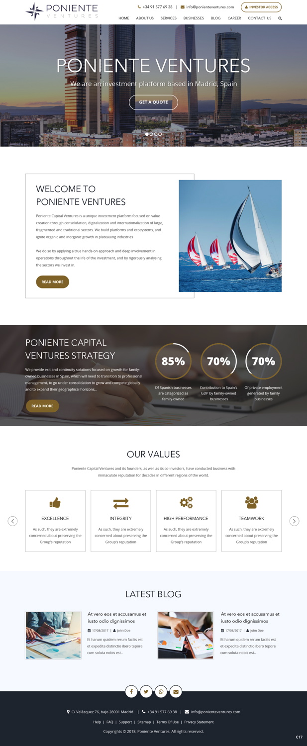 Web Design by pb for Poniente Capital Ventures | Design: #18789840