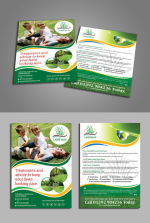The Lawn Man Leaflet. A5 2-sided Flyer for a UK Lawn Treatment Company | Diseño de Flyer por ecorokerz