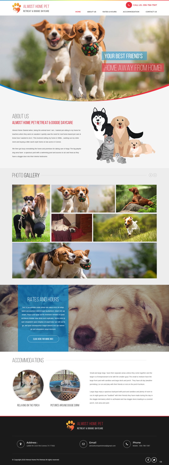Web Design by pb for Almost Home Pet Retreat | Design #18780378