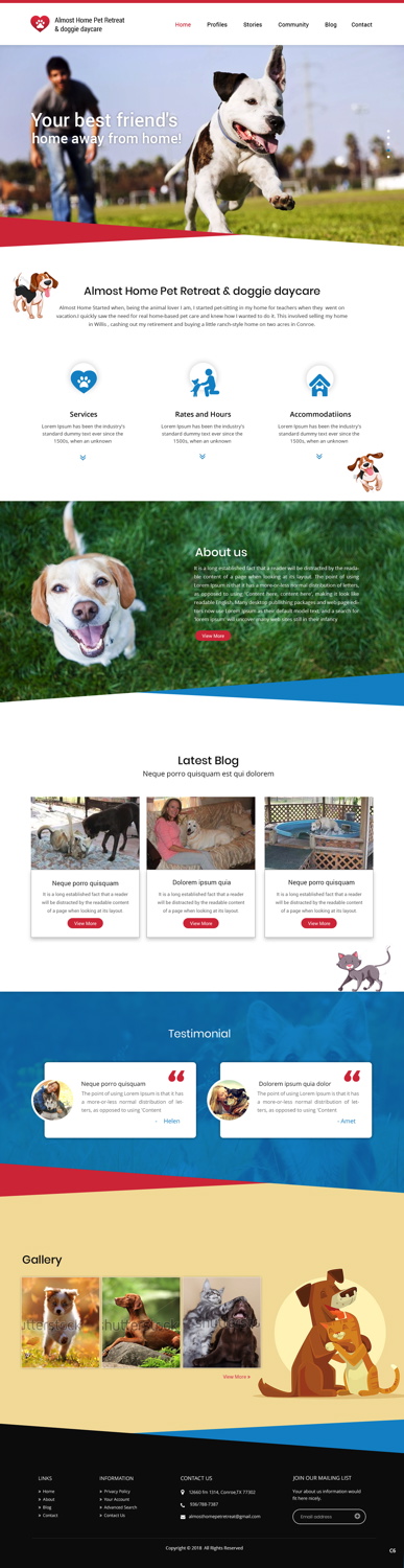 Web-Design von pb für Almost Home Pet Retreat | Design #18780380