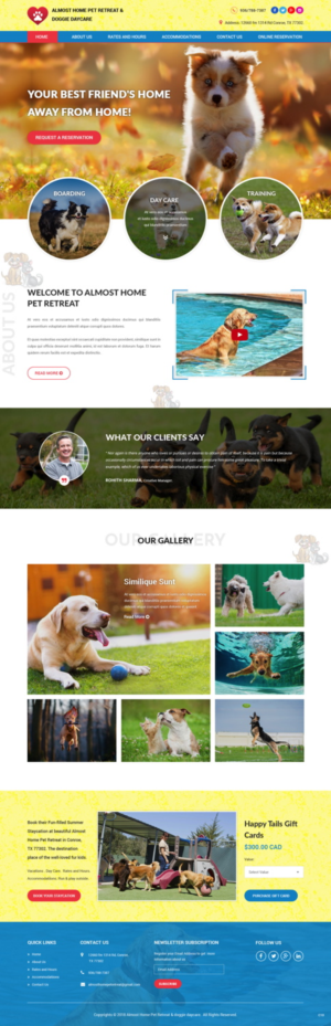 Web-Design von pb für Almost Home Pet Retreat | Design: #18780381