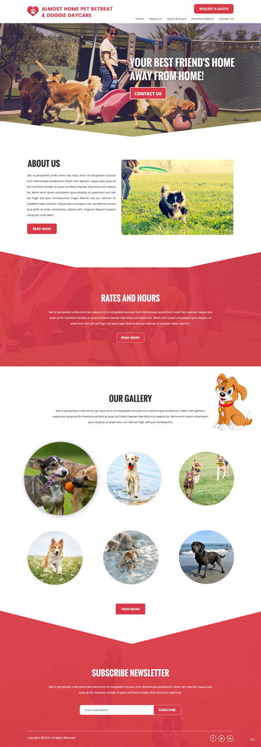 Web Design by pb for Almost Home Pet Retreat | Design #18789812