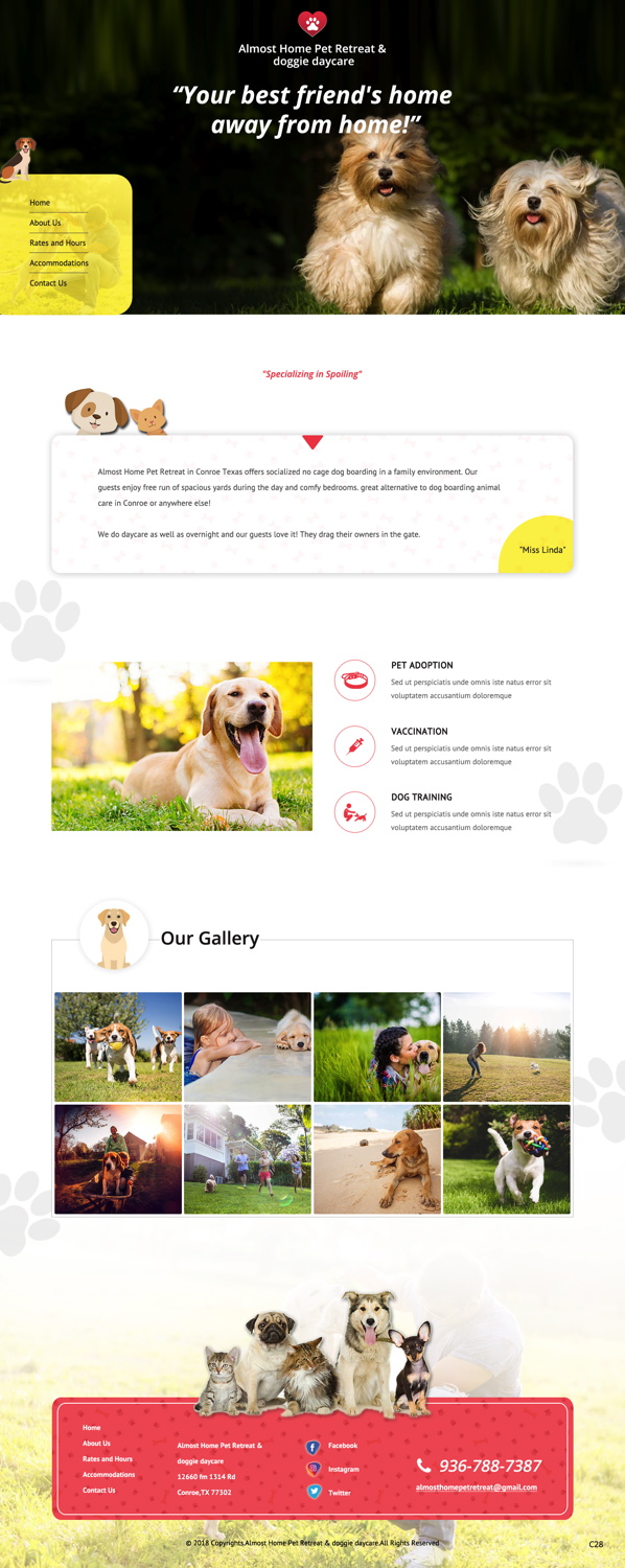 Web Design by pb for Almost Home Pet Retreat | Design #18789813