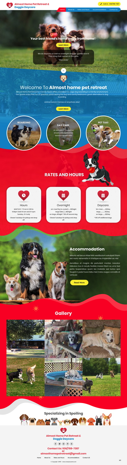 Web Design by pb for Almost Home Pet Retreat | Design #18810198