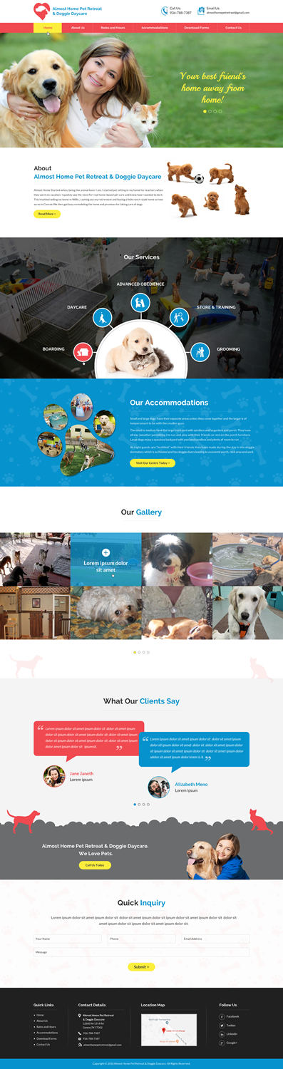 Web Design by Sbss for Almost Home Pet Retreat | Design #18795200