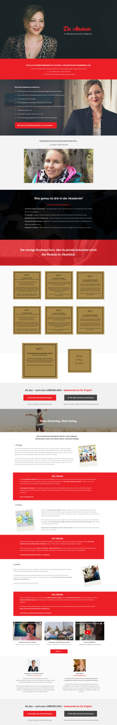 Sales Page for an Online Programm designed for Women Entrepreneurs | WordPress-Design von WebPixel