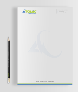 Atomic electrical letter head | Stationery Design by chandrayaan.creative