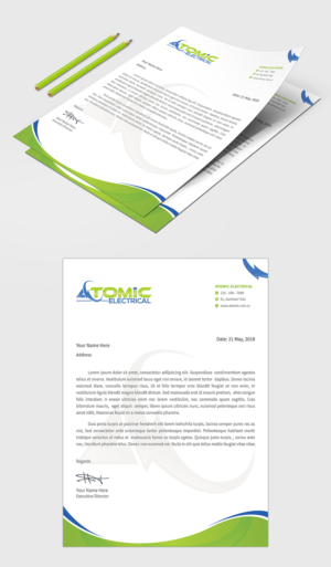 Atomic electrical letter head | Stationery Design by SAI DESIGNS