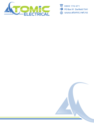 Atomic electrical letter head | Stationery Design by TracyInspires