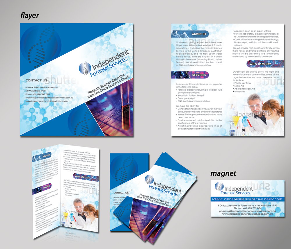 Design de Flyer par Rozita pour Independent Forensic Services | Design #2928444