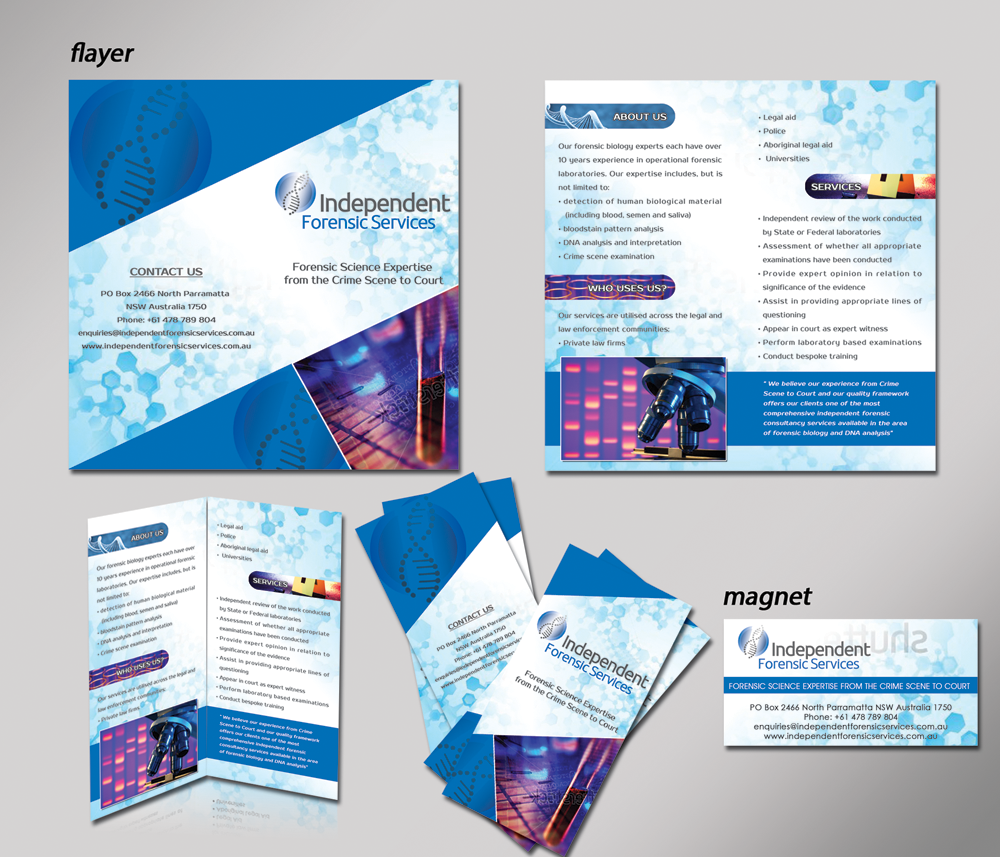 Design de Flyer par Rozita pour Independent Forensic Services | Design #2954838