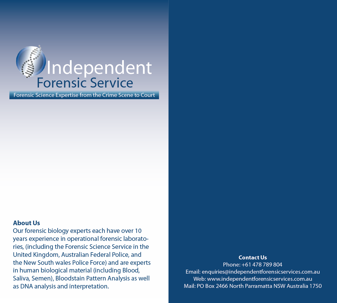 Diseño de Flyer por mohammed lokhandwala para Independent Forensic Services | Diseño #2835735