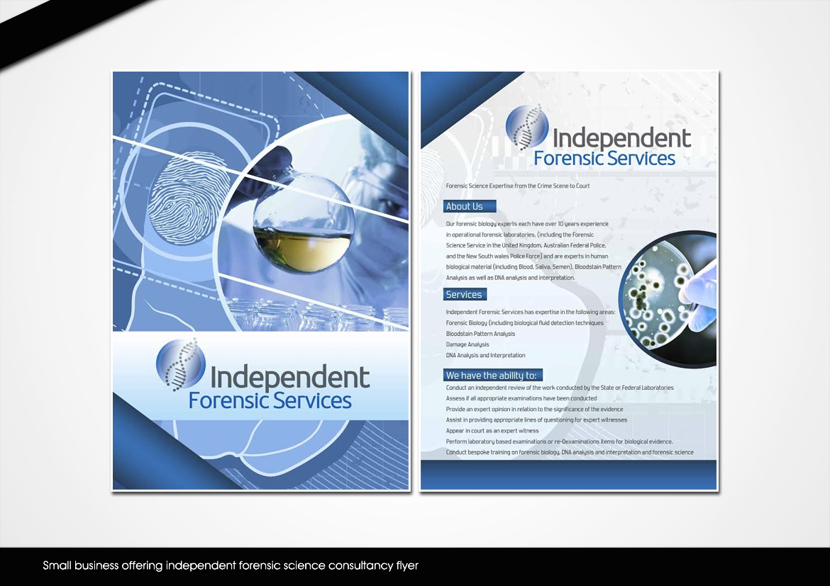 Flyer Design by disign for Independent Forensic Services | Design #2919396