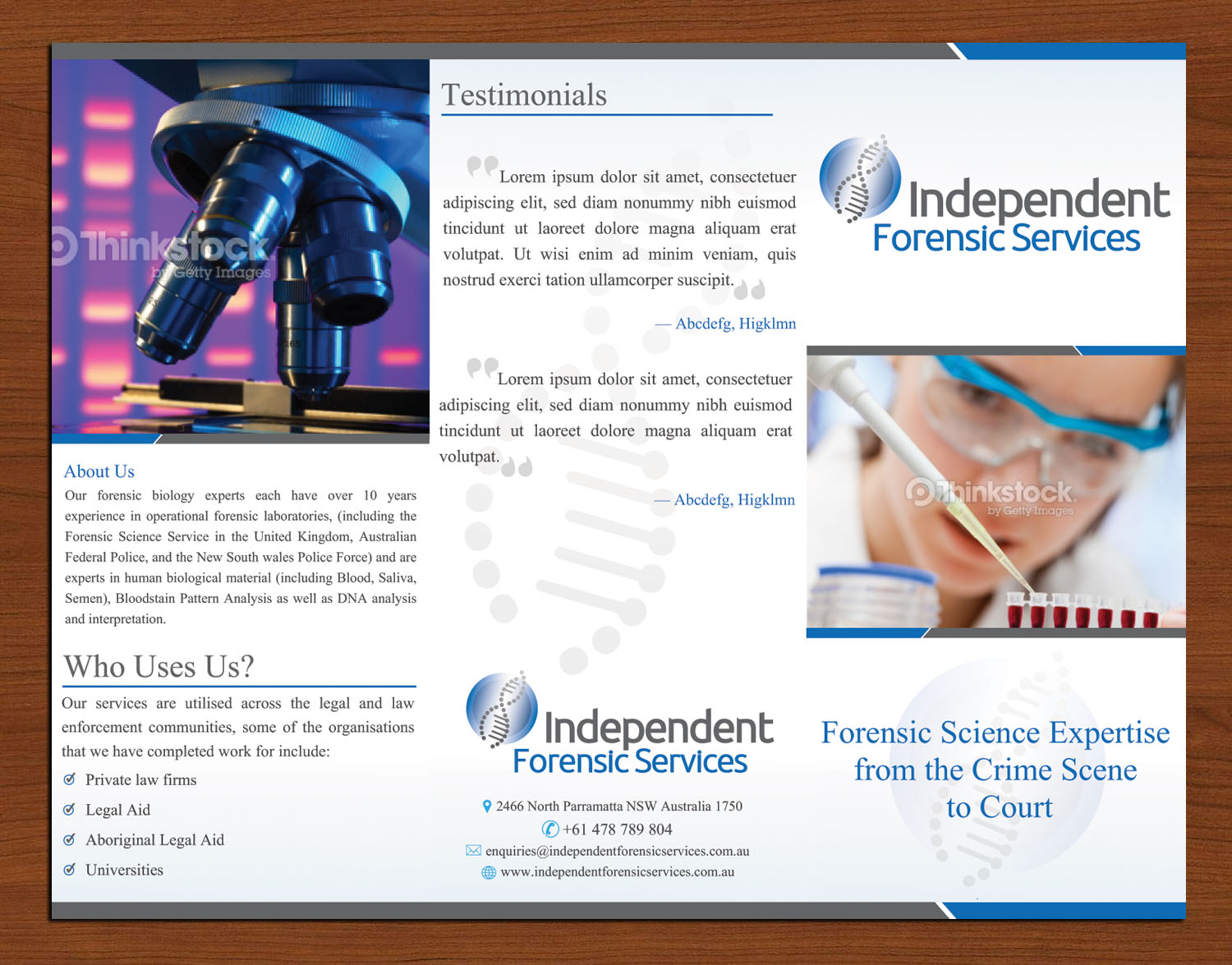 Design de Flyer par Sbss pour Independent Forensic Services | Design #2859331