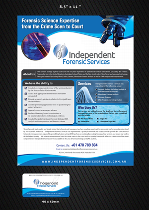  Small business offering independent forensic science consultancy requires flyer and magnet design | Flyer Design by meet007