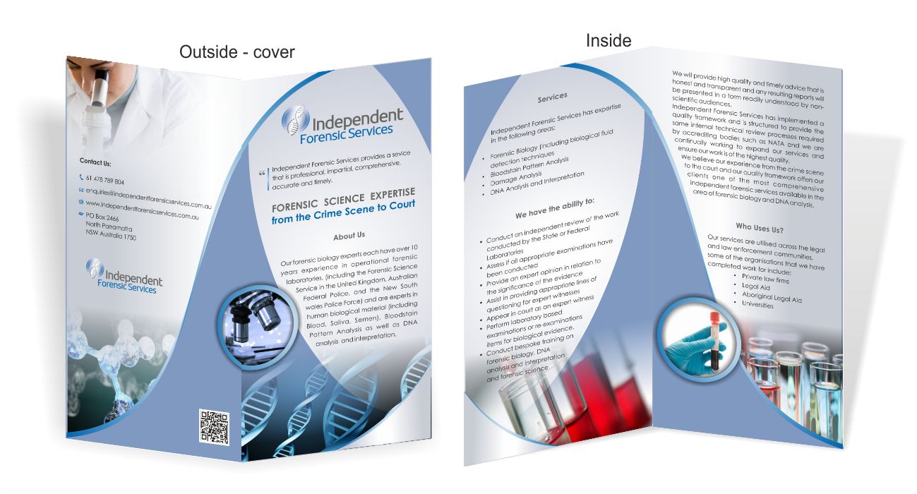 Design de Flyer par IneseRo pour Independent Forensic Services | Design #2853985