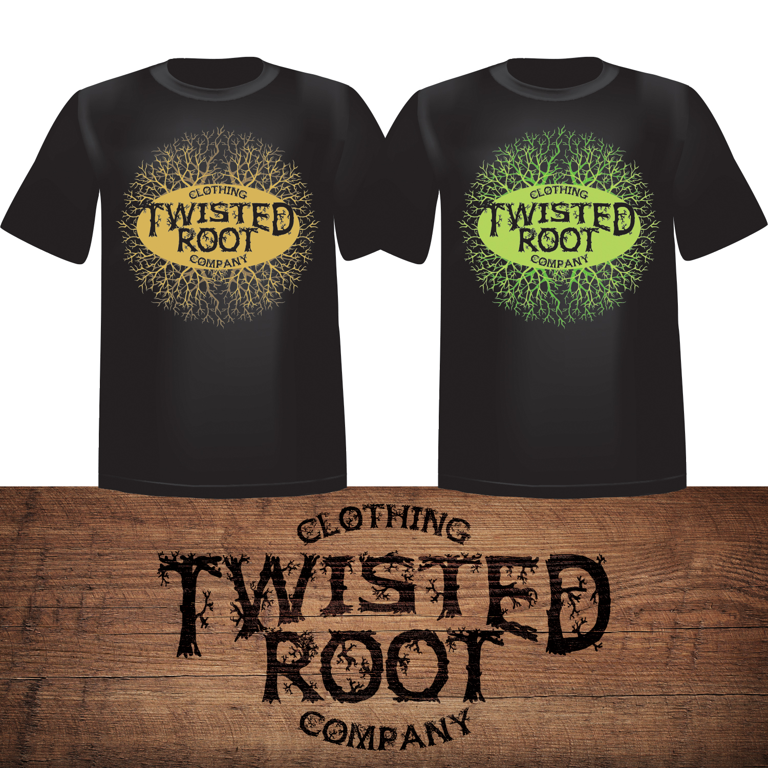 Logo Design by SteveW for Twisted Root Clothing Co.  | Design #19489143