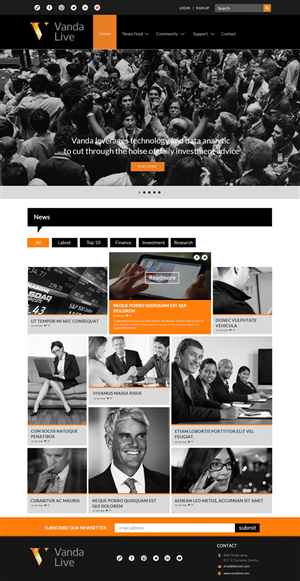 Web site design for news feed - Vanda Live | Web Design by Visualland