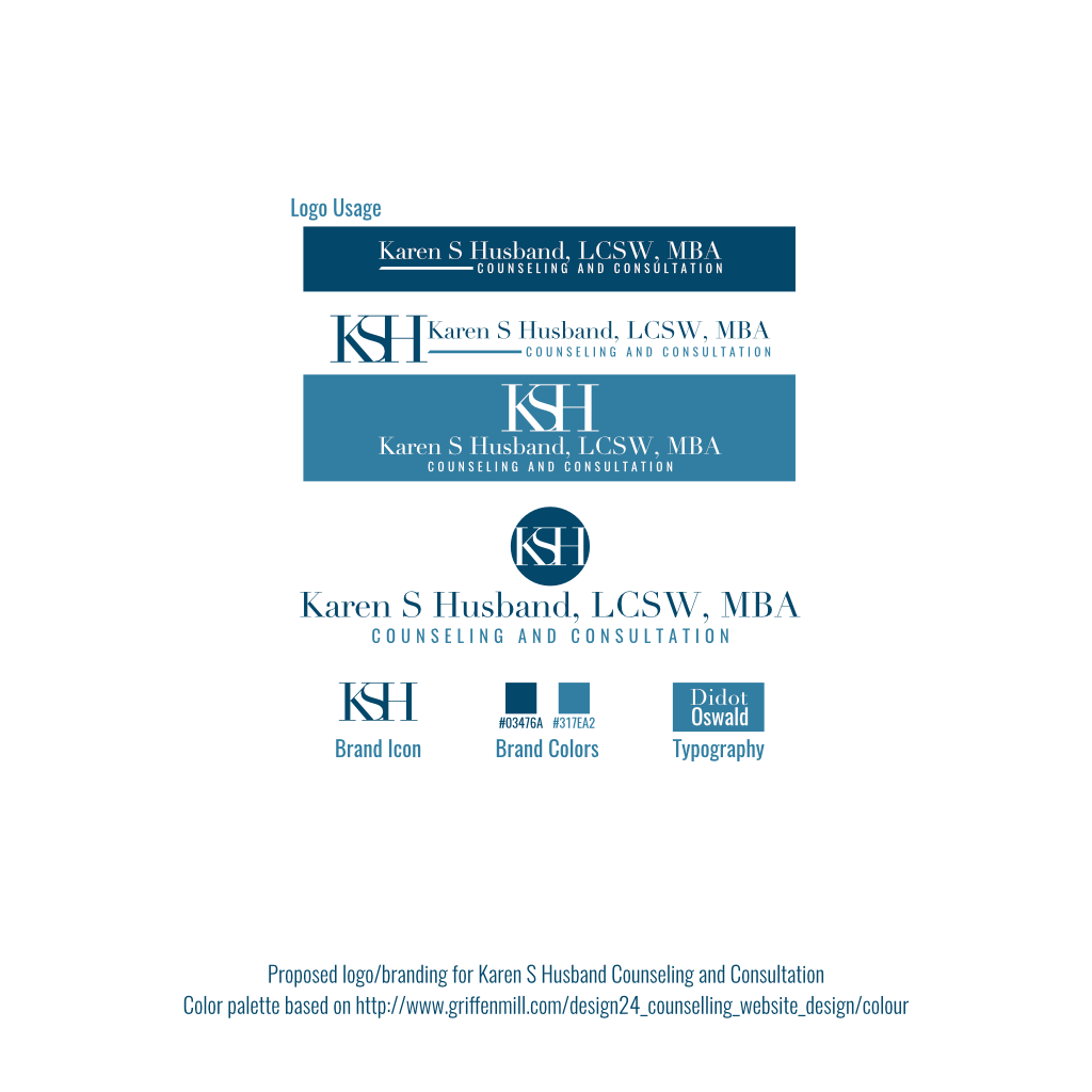 Diseño de Logo por Mike Rosales (@mrdzyn) para Karen S. Husband, LCSW,MBA | Diseño #18859465