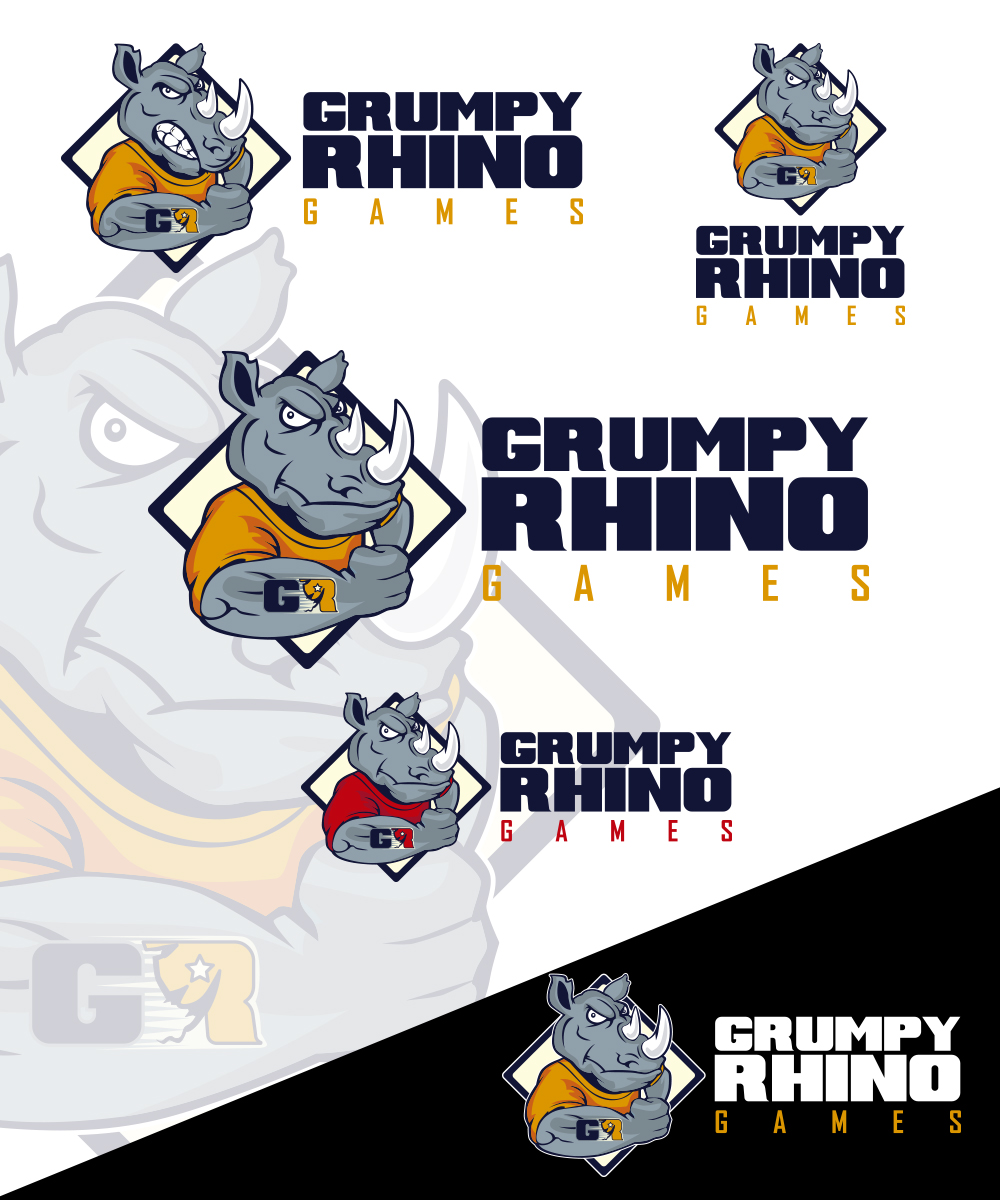 Logo Design by StudioD™ for Grumpy Rhino Games | Design #2836339