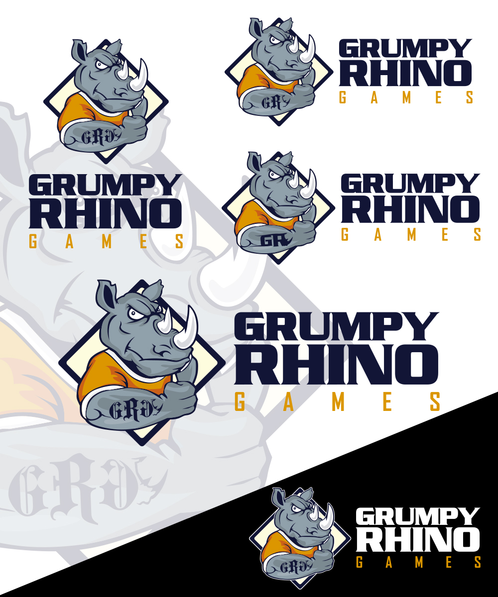 Logo Design by StudioD™ for Grumpy Rhino Games | Design #2837314