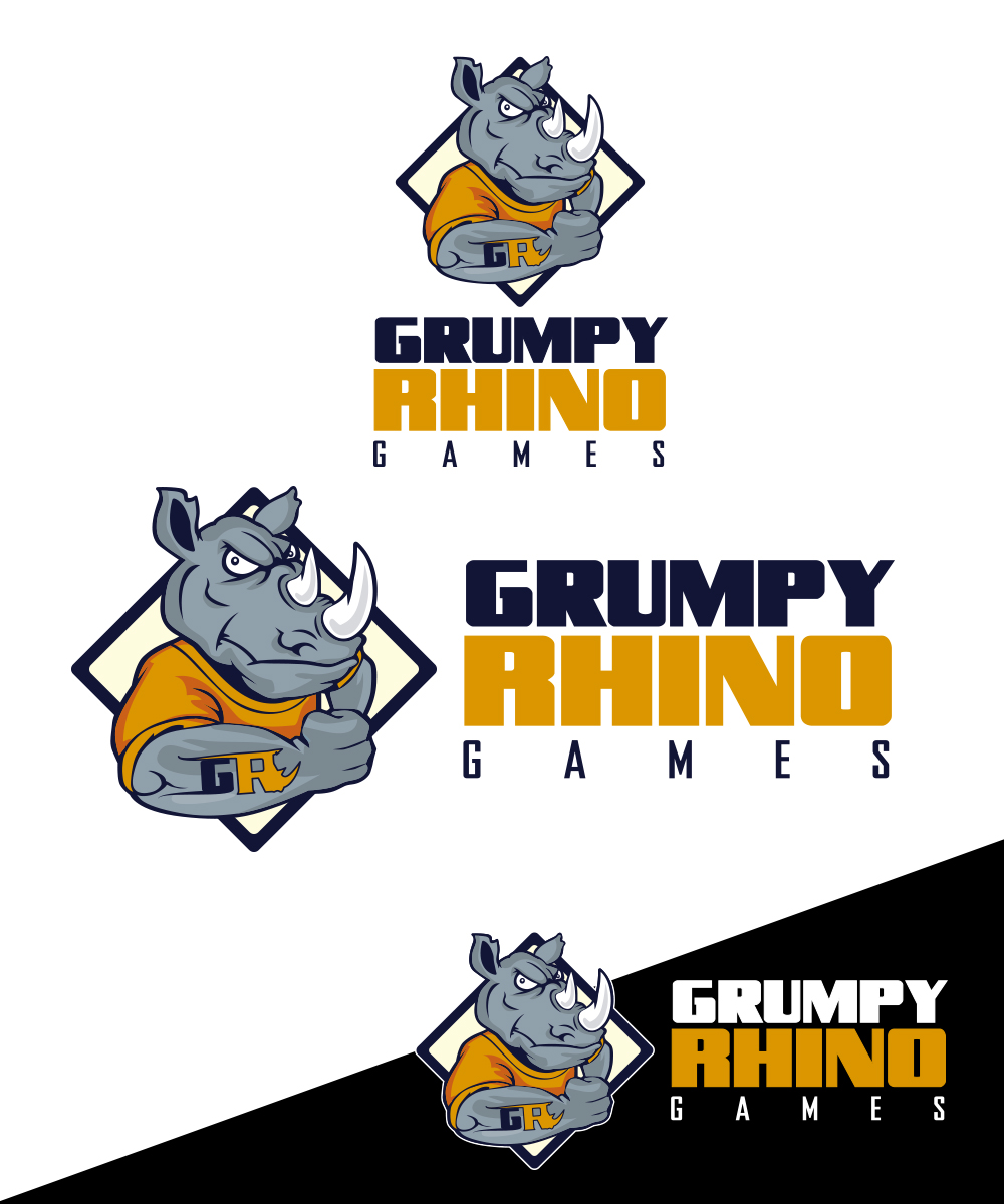 Logo Design by StudioD™ for Grumpy Rhino Games | Design #2852860