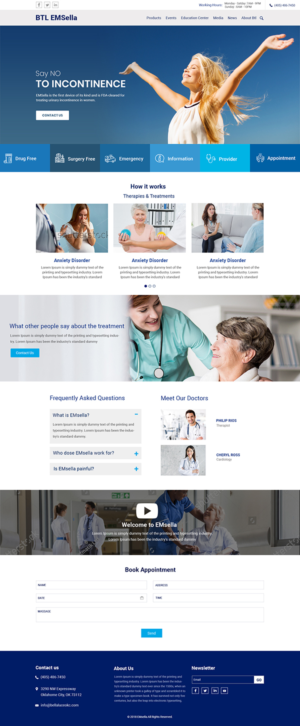 A website for Medical Services to treat incontinence with a non-invasive product | Web Design par Pixeleas