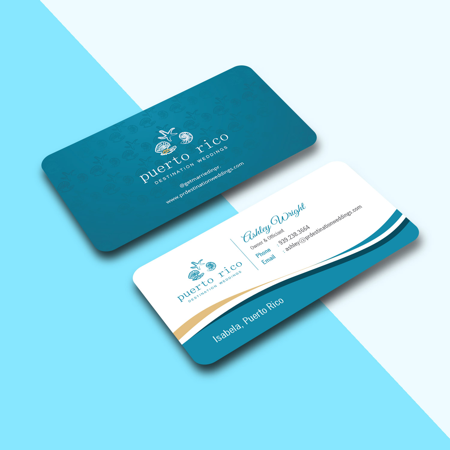 Visitenkarten-Design von Creative Jiniya für Puerto Rico Destination Weddings | Design #18801381