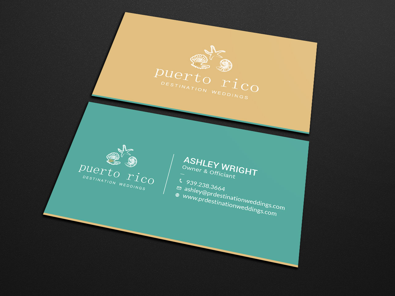 Visitenkarten-Design von Tripti Ranjan Gain für Puerto Rico Destination Weddings | Design #18806909