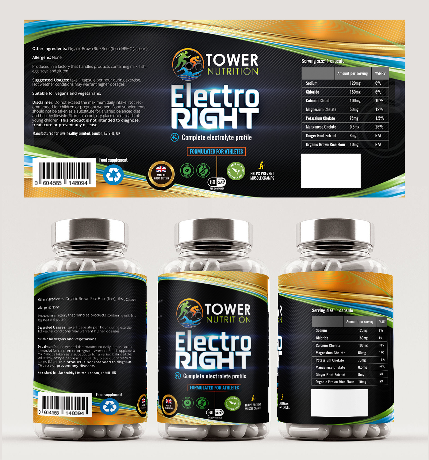 Label Design by SAI DESIGNS for Tower Nutrition | Design #18897419