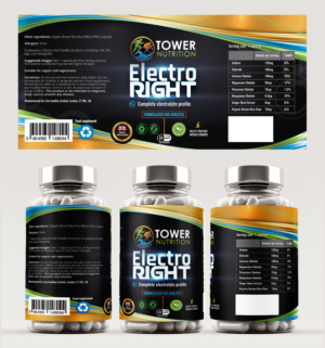 Tower Nutrition / Electroright | Design Étiquette par SAI DESIGNS